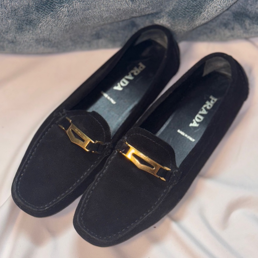 BLACK PRADA SHOES / LOAFERS / FLATS